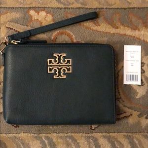 New Tory Burch Britten Large Zip Pouch